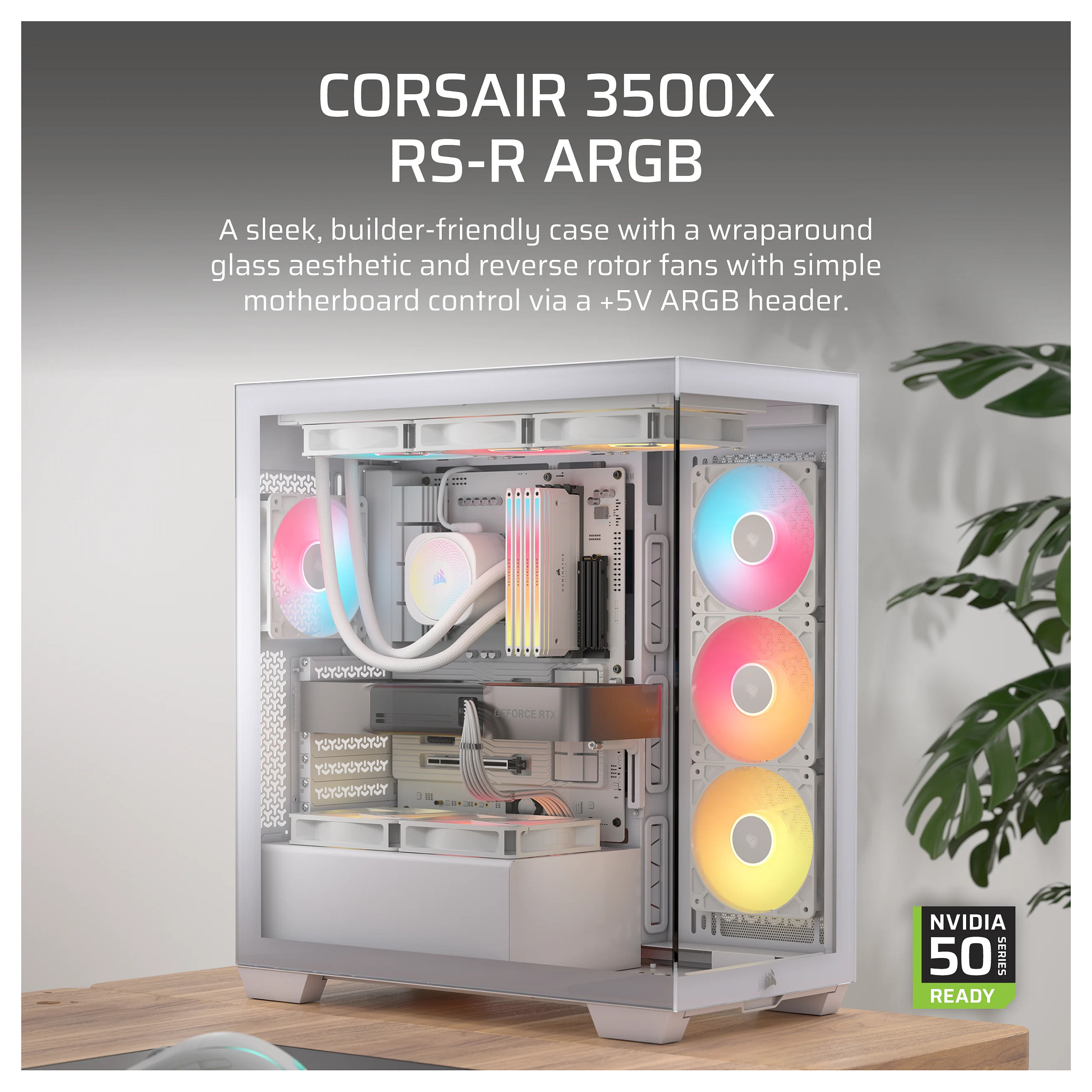 Kućište CORSAIR 3500X RS-R Midi-Tower E-ATX RGB Tempered Glass-2