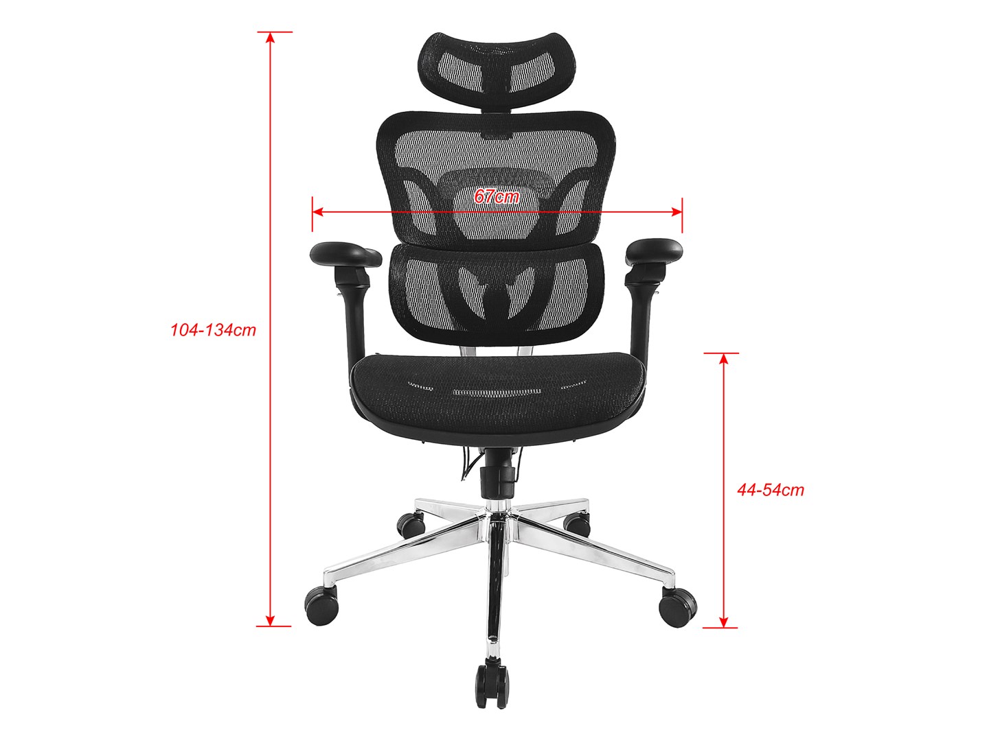 Stolica Equip Ergonomic Office Chair + Head/Armrests black lite Retail (ergonomska, s naslonima za glavu i ruke)-5