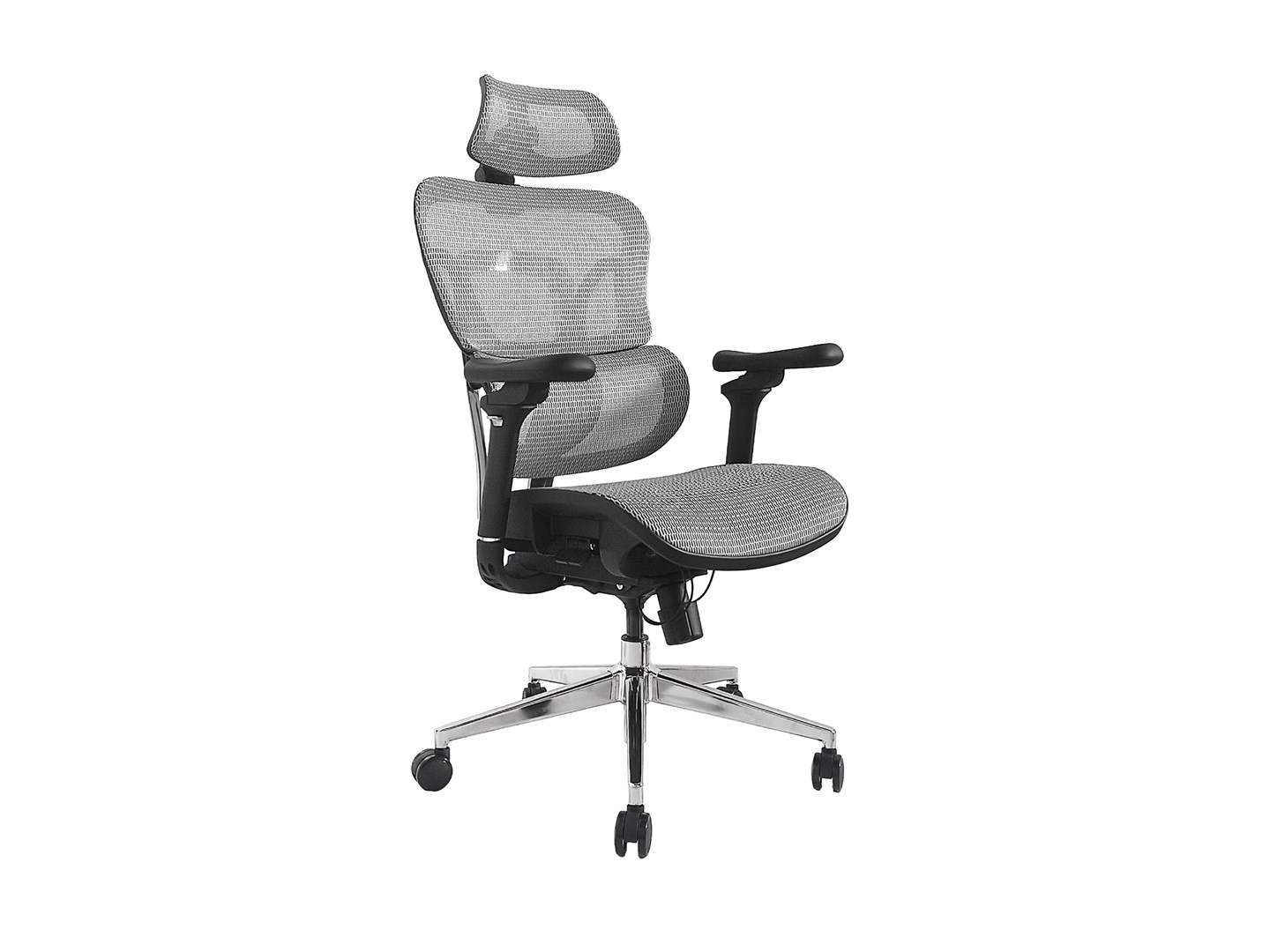 Uredska stolica EQUIP s ergonomskim dizajnom i naslonima za glavu/ruke, siva-0