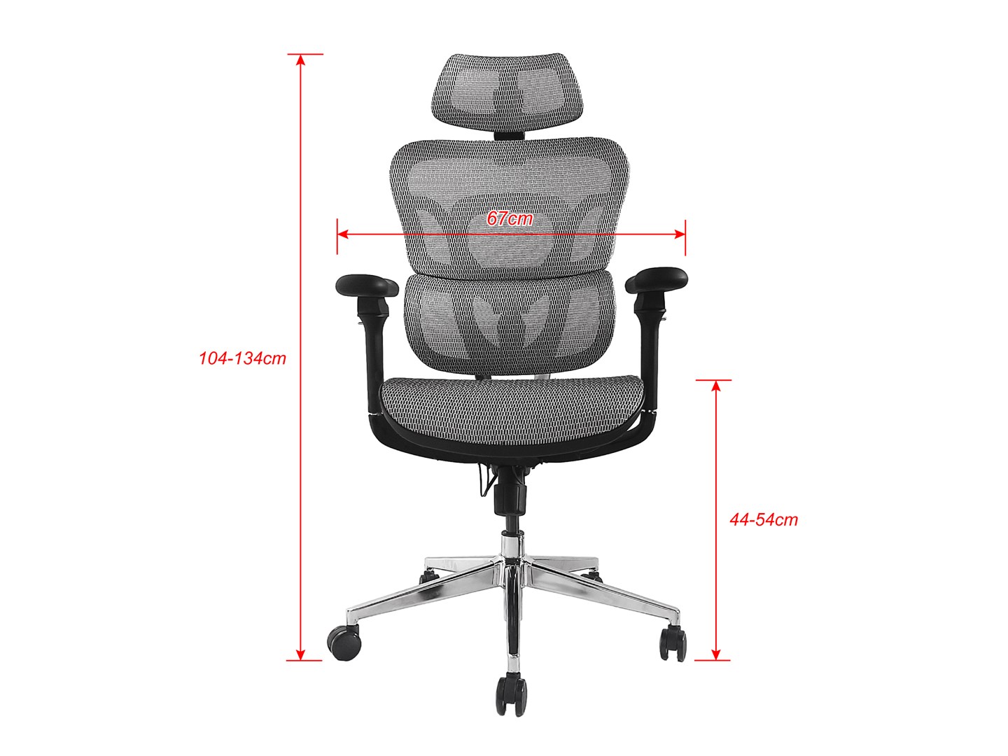 Uredska stolica EQUIP s ergonomskim dizajnom i naslonima za glavu/ruke, siva-5