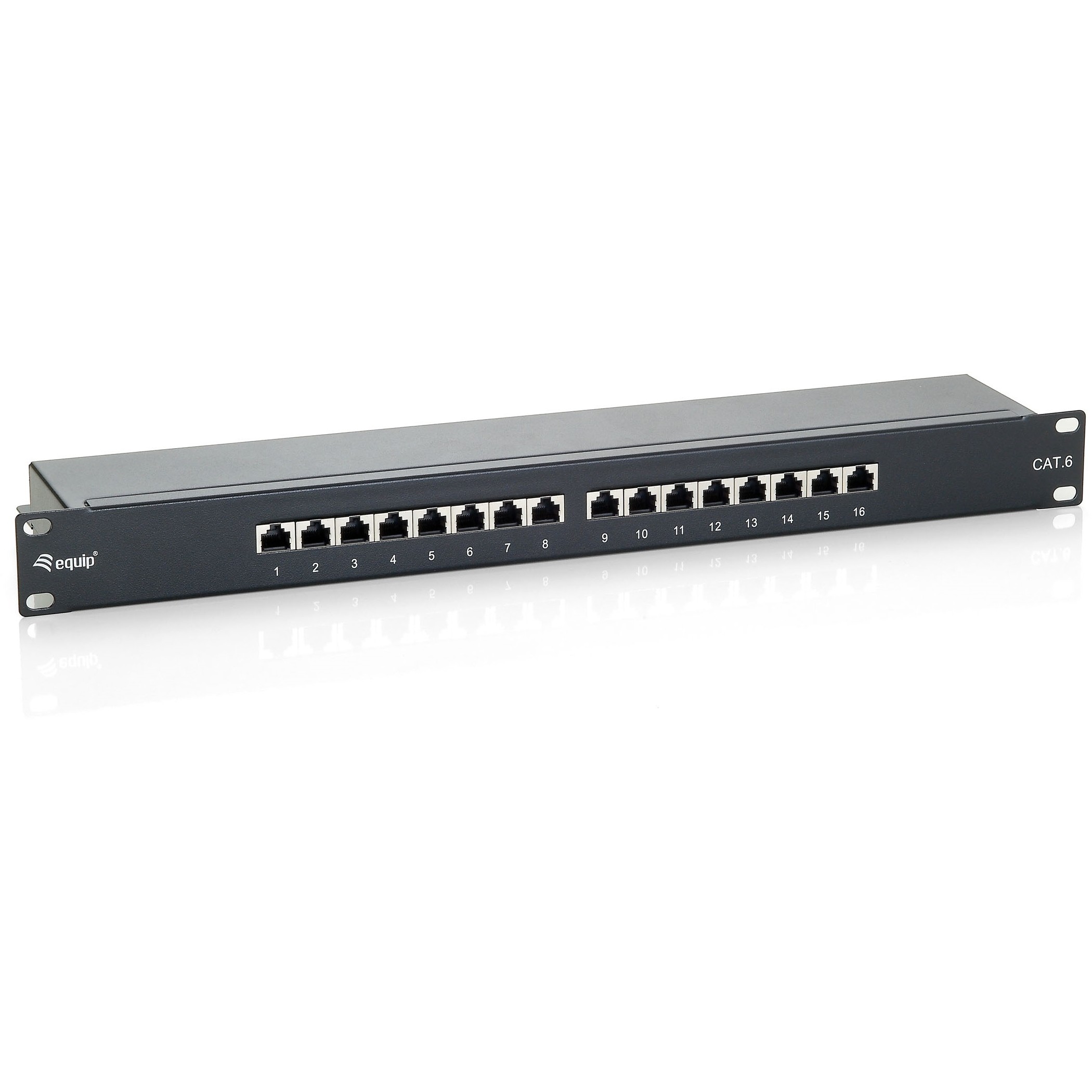 Patch Panel EQUIP CAT6 16 Port crni 19" (1U)