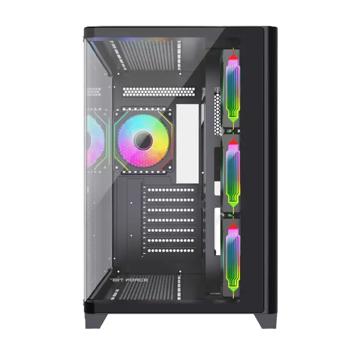 Kućište BIT FORCE CUBE ARGB-TGC-PWM4 (ATX, 4x ARGB PWM ventilatori, kaljeno staklo, USB-C/3.0, podrška za vodeno hlađenje)-0