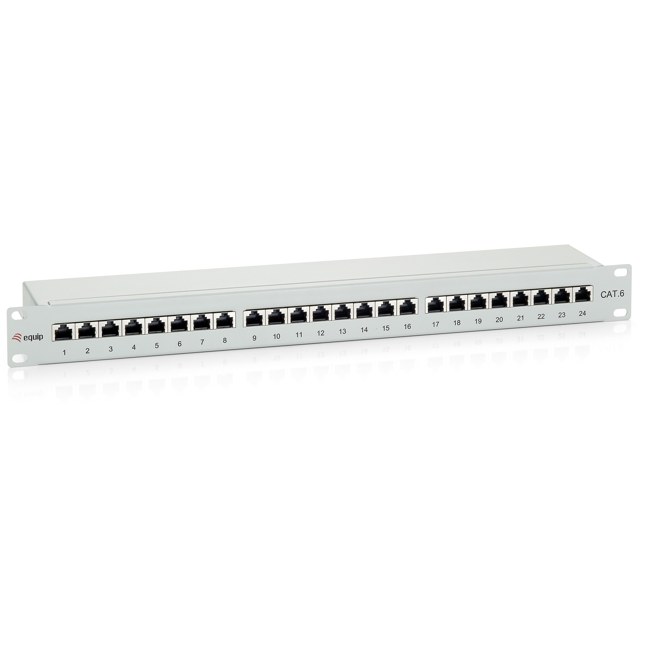 Patch Panel CAT6 24 Port lightgrey 19" (1U)
