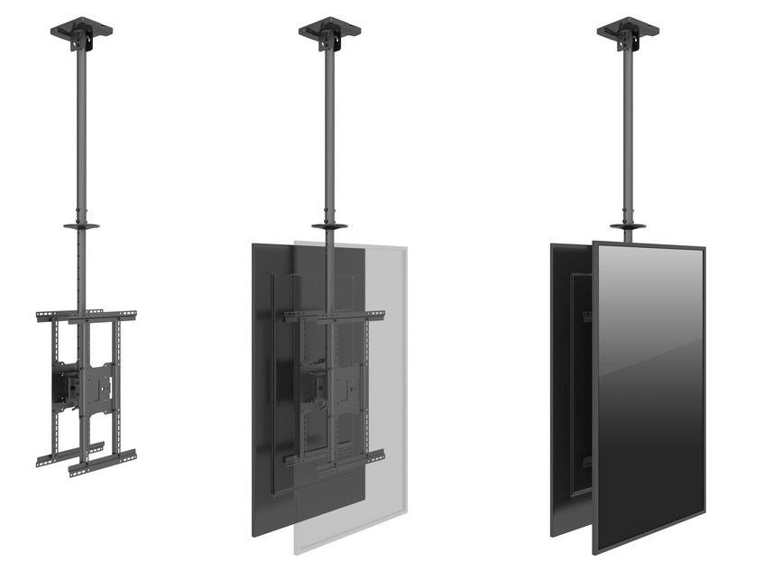 Zidni nosač za TV EQUIP 2-zglobni (39"-75", 40kg, nagibni, crni)-5