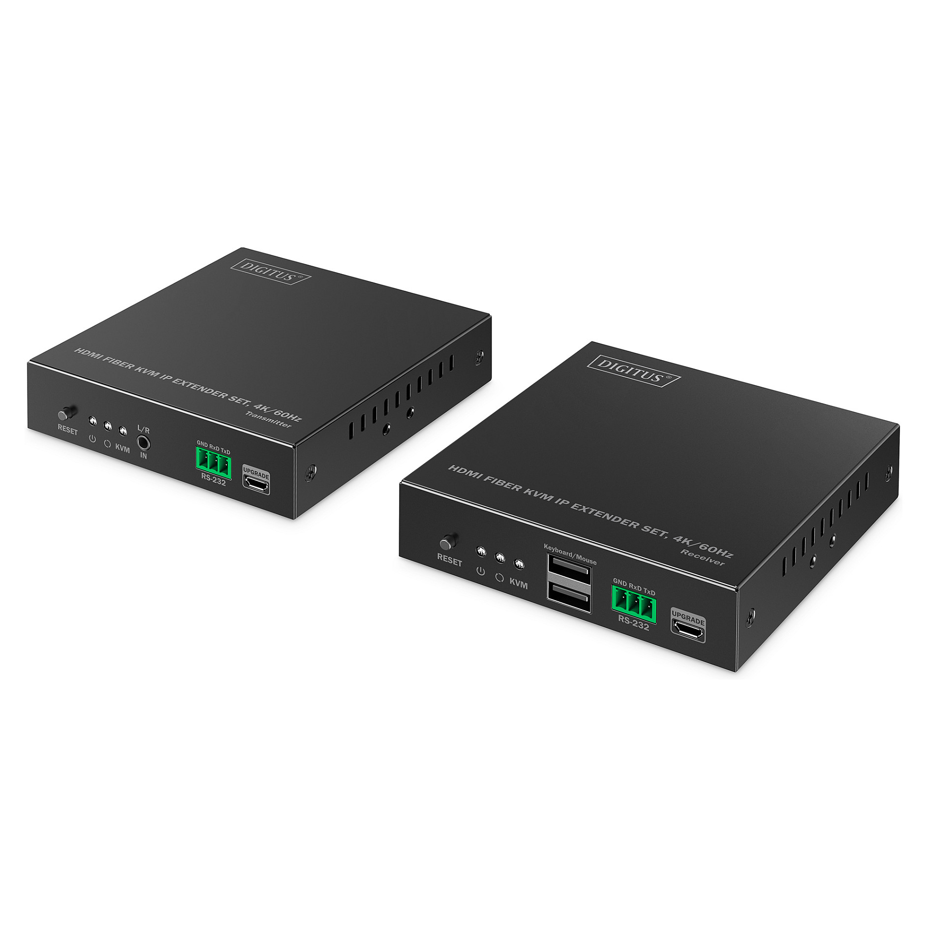 HDMI Extender Digitus 4K/60Hz Fiber Optic s KVM USB 1.1 preko IP 1G ili do 40km/300m, maks. 253 prijemnika, HDMI Loop-Out, Audio Set-0