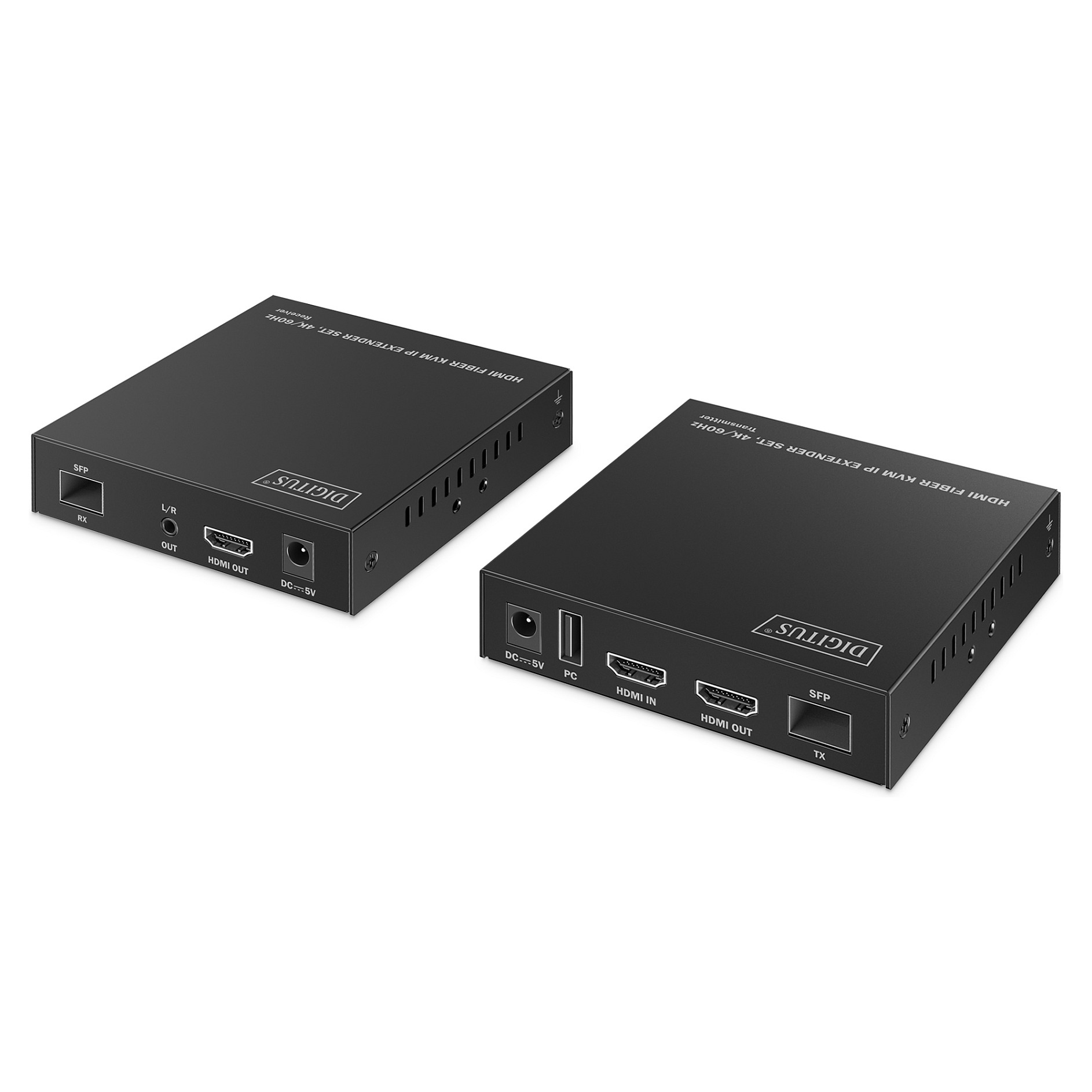 HDMI Extender Digitus 4K/60Hz Fiber Optic s KVM USB 1.1 preko IP 1G ili do 40km/300m, maks. 253 prijemnika, HDMI Loop-Out, Audio Set-3