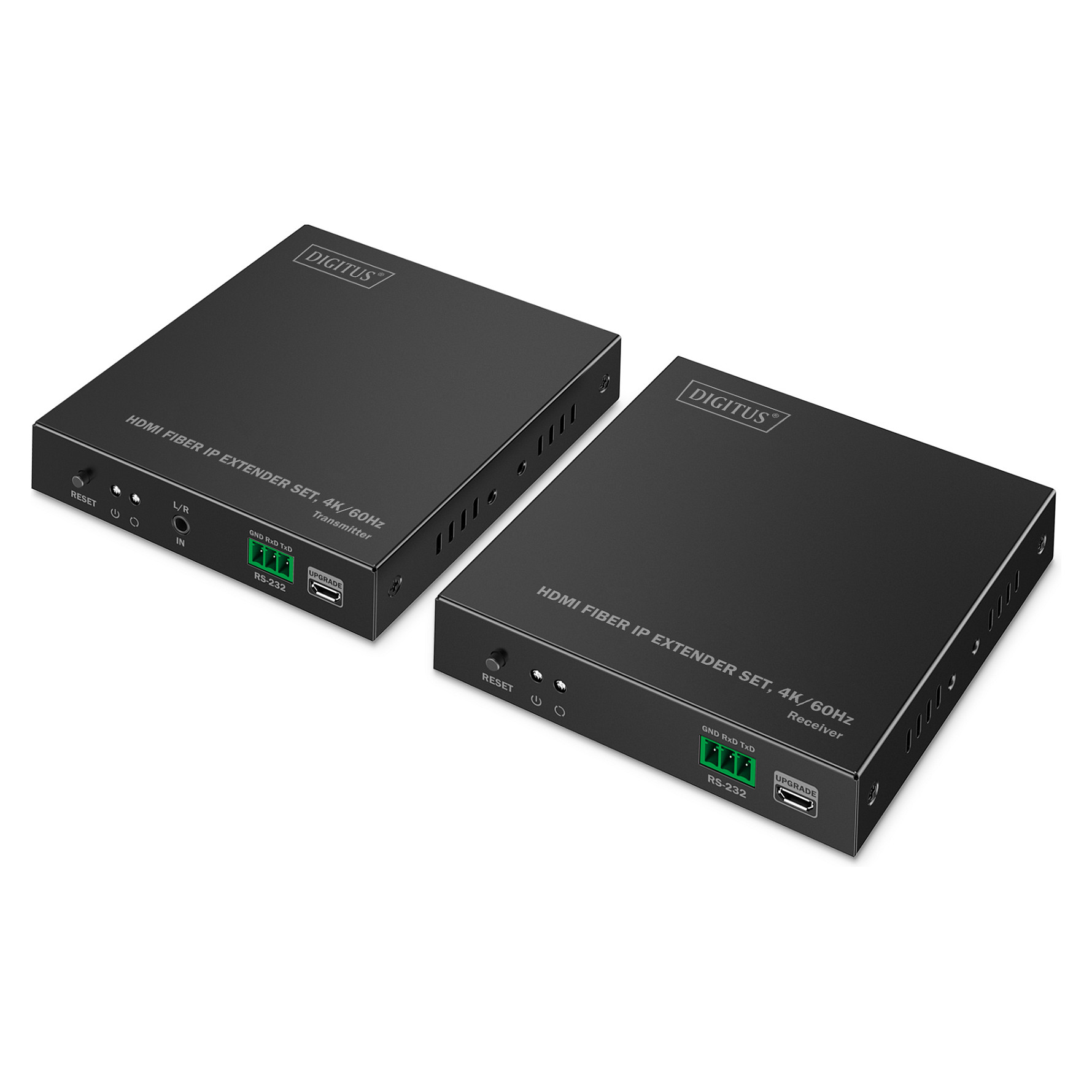 HDMI Extender Digitus 4K/60Hz Fiber Optic via IP 1G or up to 40km/300m, HDMI Loop-Out, IR Control Set-0