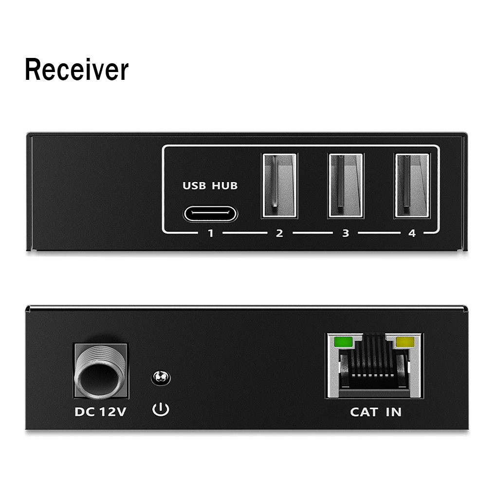 Extender DIGITUS po uvijenom paru kabela cat.6A USB 3.1 Gen1 do 100m, 3x USB-A, 1x USB-C do 5 Gbps, 1x RJ45 (Gigabit Ethernet) - set (prijemnik/predajnik)-1
