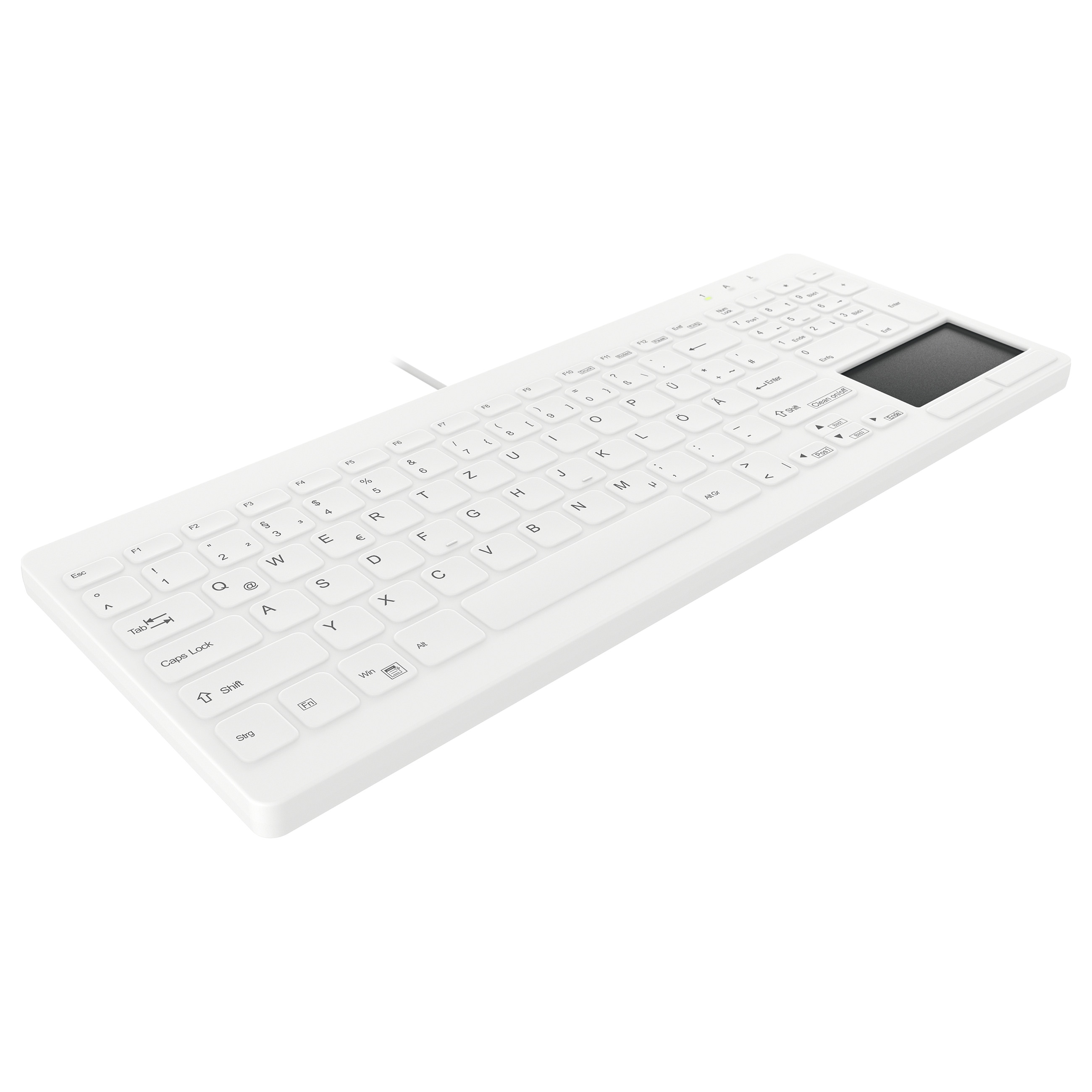 Tipkovnica CHERRY AK-C7412F (USB, njemački raspored tipki, bijela) – internacionalna non HR tipkovnica-1
