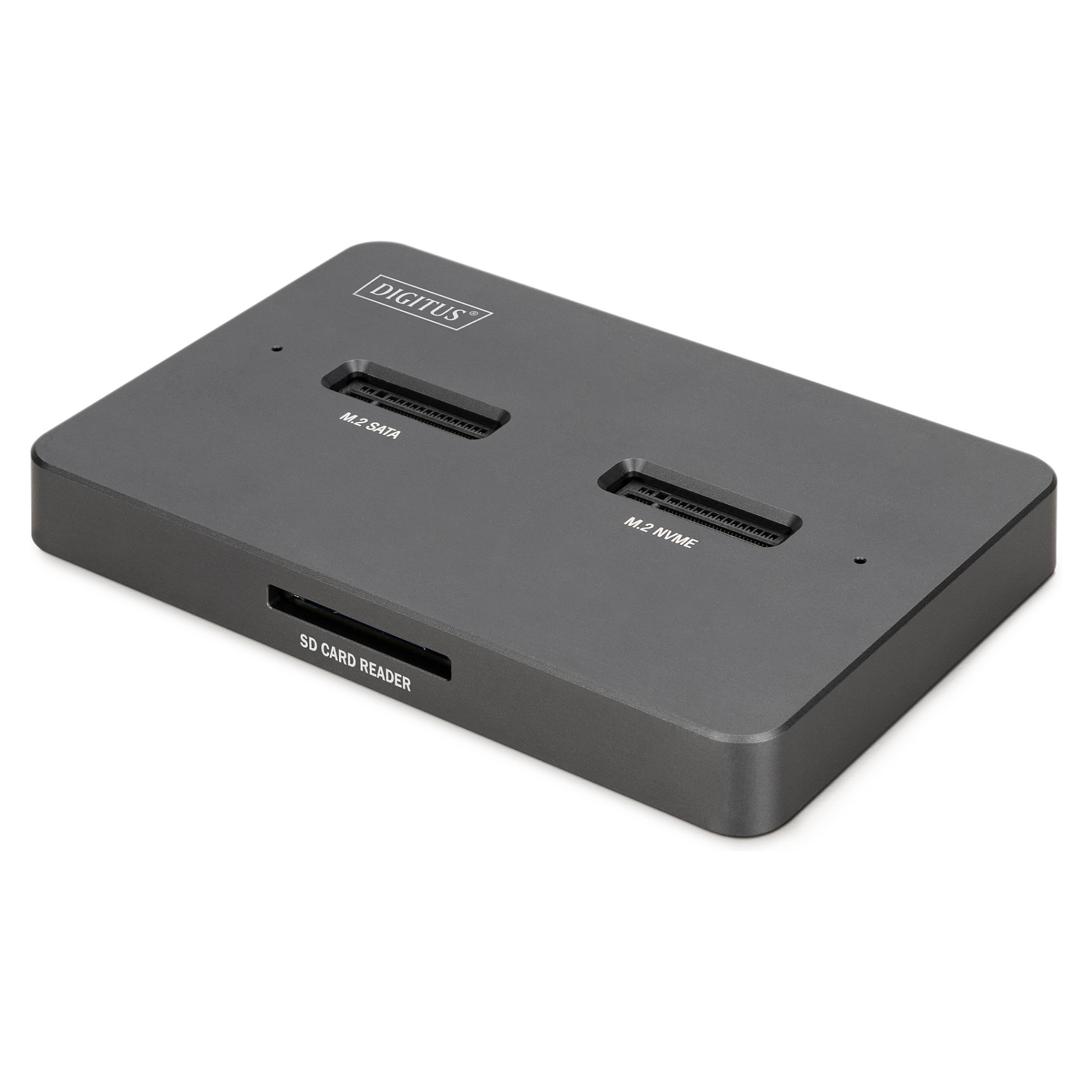 USB-C 3.2 Gen2 Docking Station for M.2 Duo NVMe SSDs and SATA (max. 2x 4 TB) with SD-Express 7.1 card reader (max. 2 TB), black-0