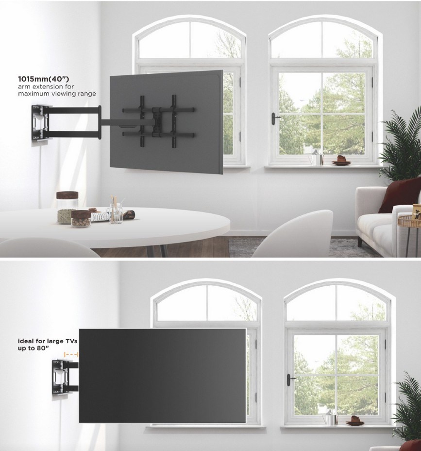 Zidni nosač za TV EQUIP zglobni (43"-80", 50kg)-7