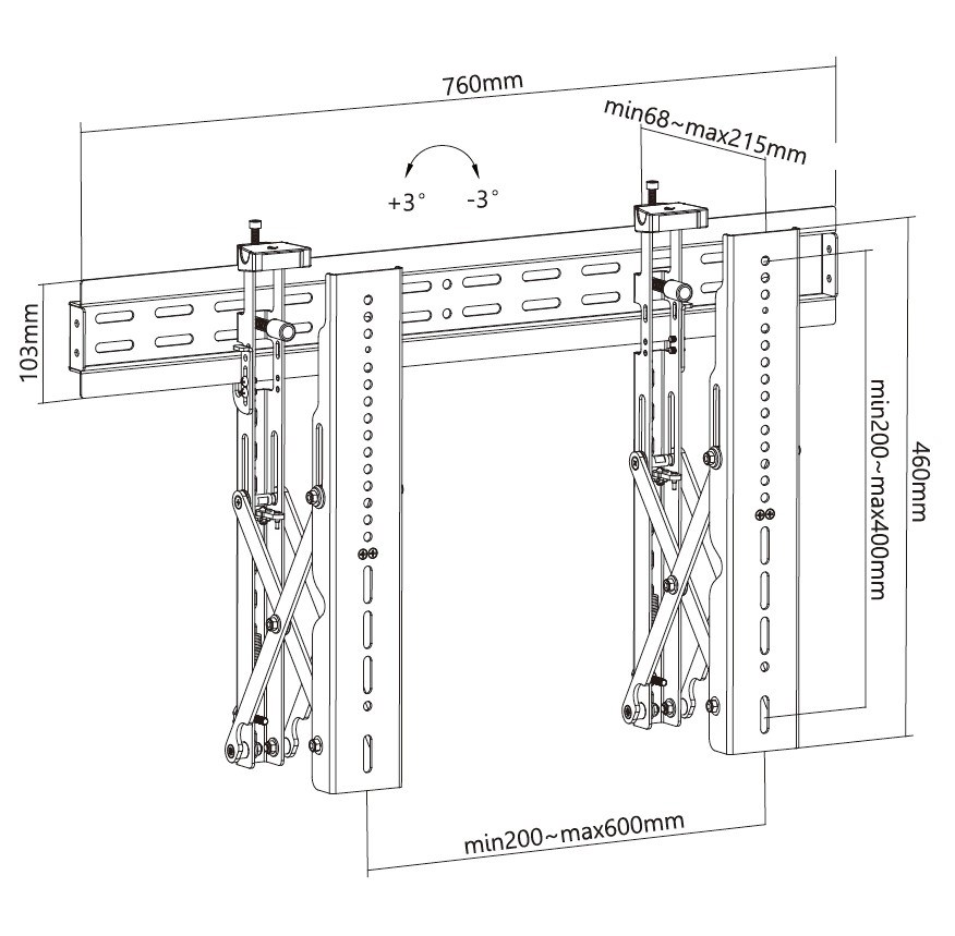 Zidni nosač EQUIP 650605 (za ekrane 37"-70", Pop-out)-10