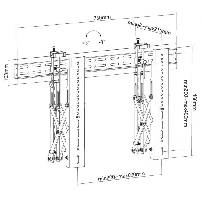 Zidni nosač EQUIP 650605 (za ekrane 37"-70", Pop-out)-8