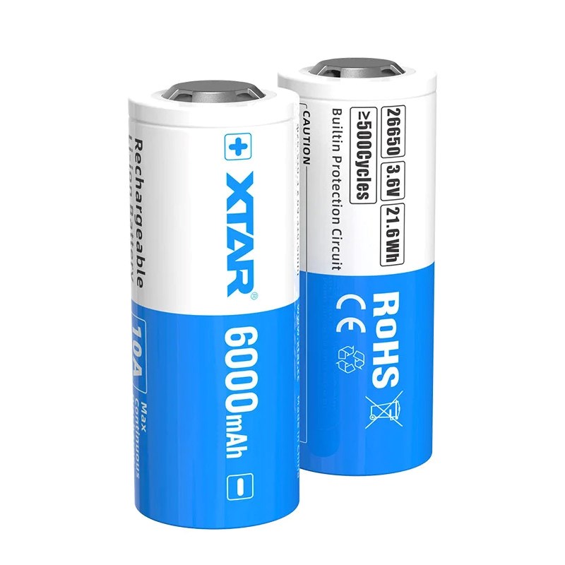 Baterija XTAR 26650 (3,6V, Li-ion, 6000 mAh)-5