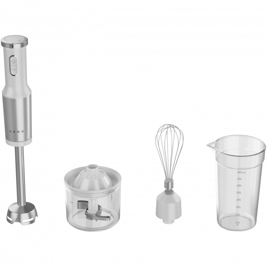 Ručni blender AENO AHB0004W (1200W, bijeli, Tiger Teeth Cutter, metlica, procesor za hranu, čaša)-1