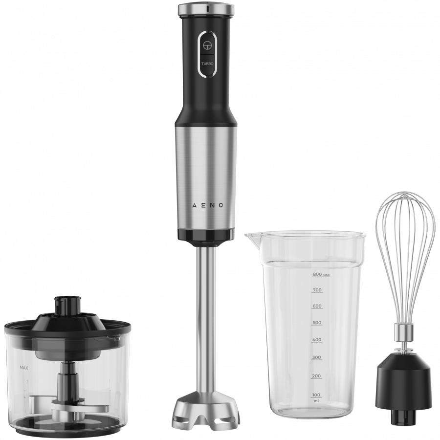 Ručni blender AENO AHB0004B (1200W, crni, Tiger Teeth Cutter, metlica, procesor za hranu, čaša)-0