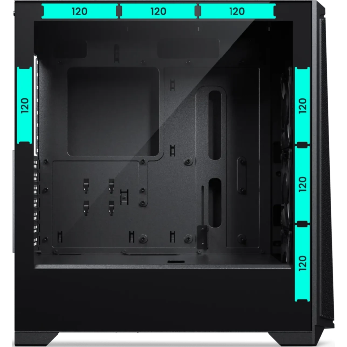 Kućište PHANTEKS ECLIPSE G370A (big tower, atx, m-atx, mini itx, e-atx, ssi-eeb, črna, 3.5" x1, 2.5" x2, 1x usb 3.0, 1x usb-c 3.0, 3x 120mm silent fan, 1x 120mm silent fan opcijsko, do 240mm radiator, do 360mm radiator, dimenzije 465 x 476 x 220mm, težina 6,43kg)-7