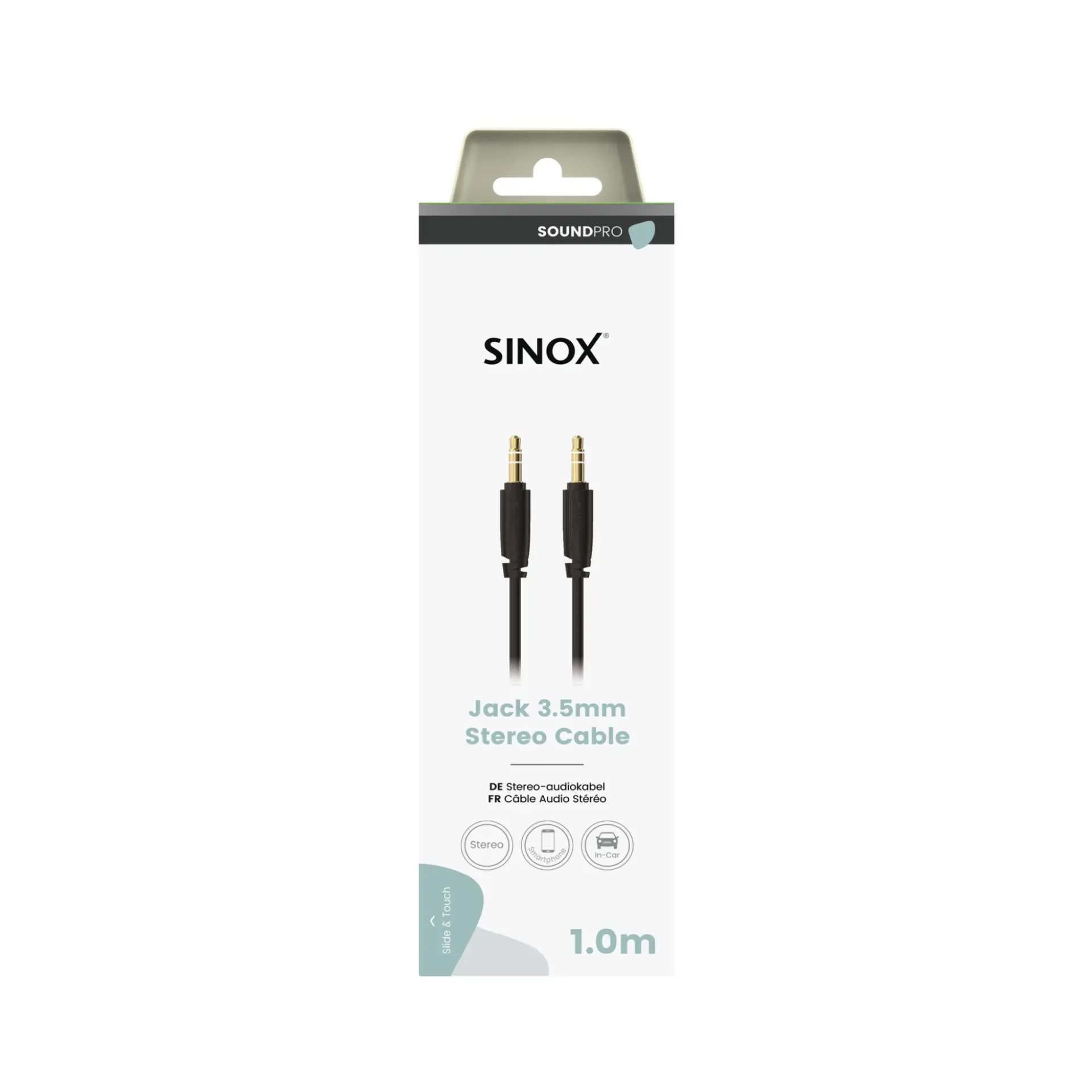 Audio kabel SINOX PRO SOUND 3.5mm (M) - 3.5mm (m), 1m-1