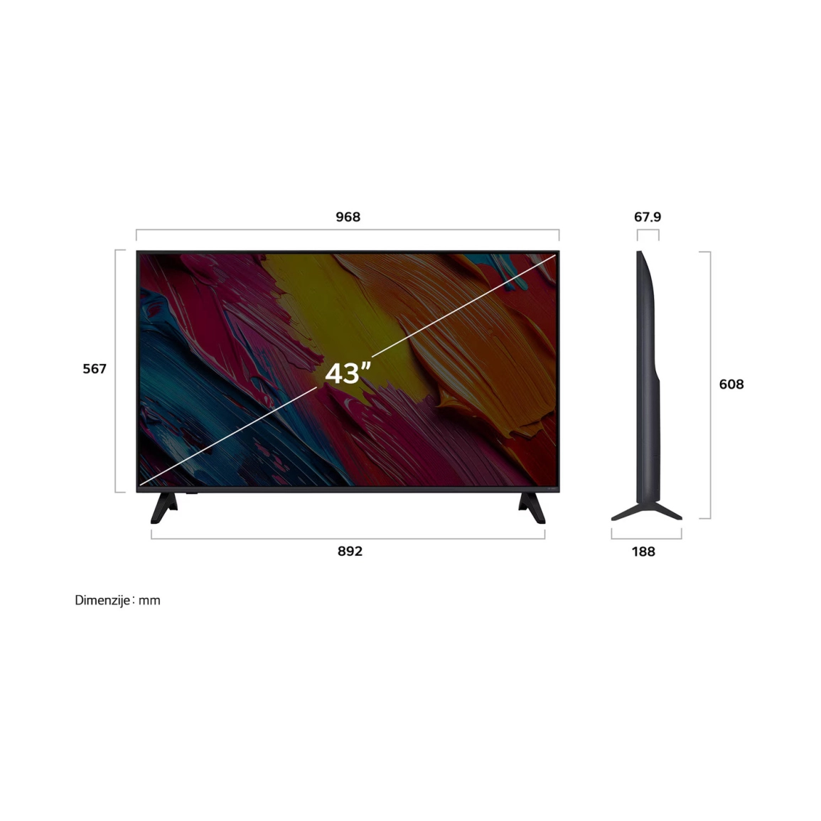 TV LG QNED 43QNED70A6A webOS 25, 43" (108 cm, 4K UHD, HDR10, AI Sound Pro, Smart TV)-2