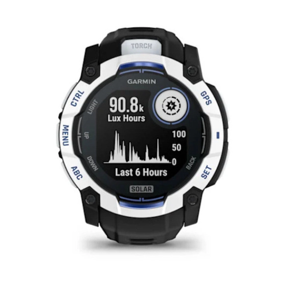 Pametni sat GARMIN Instinct 3 Solar Whitestone Bolt Blue LIMITED EDITION 50mm, 010-02935-03-1