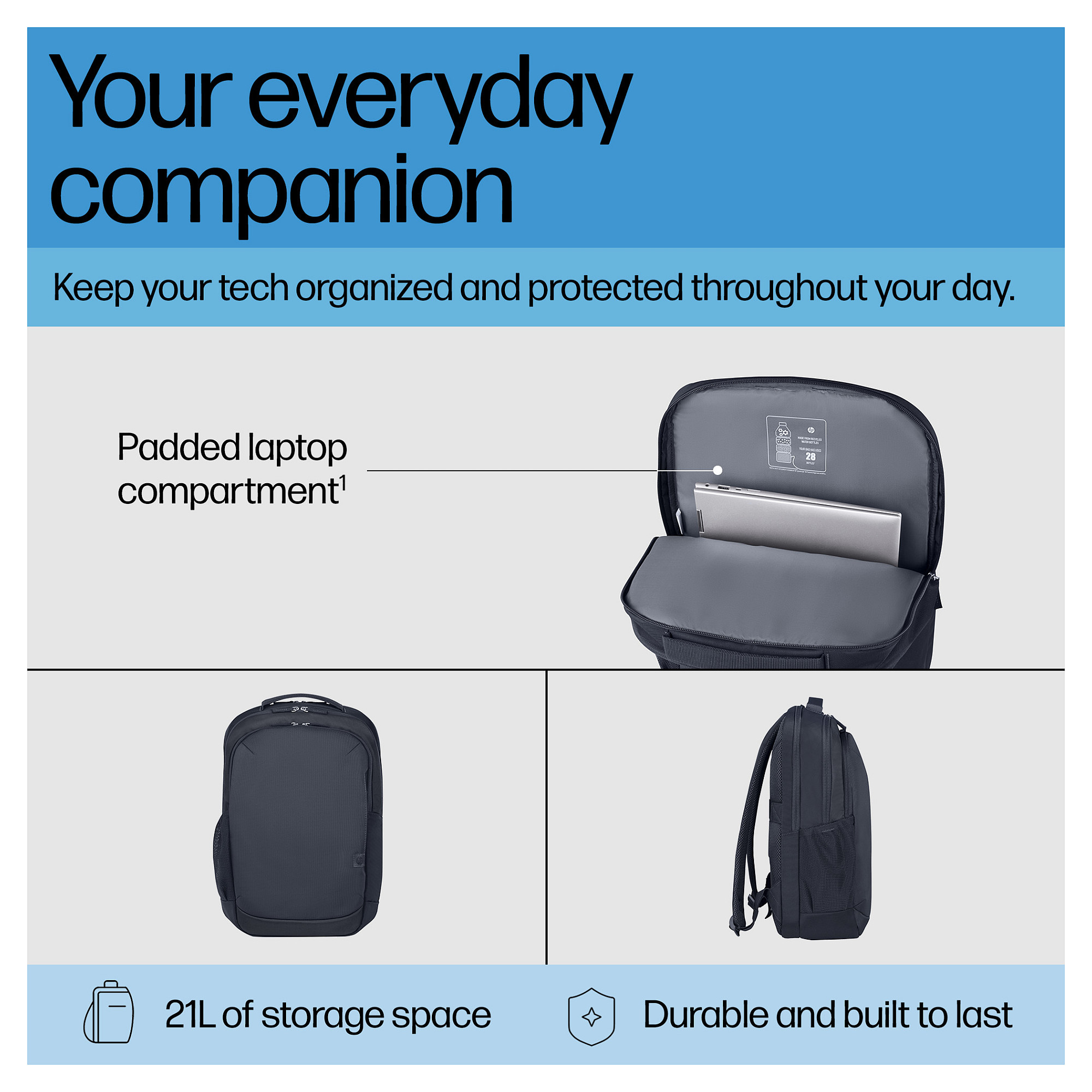 Ruksak za laptop HP EVERYDAY ODYSSEY (16", 3 pretinca, siva, najlon)-8