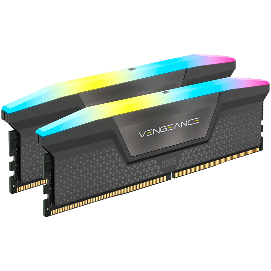 RAM memorija CORSAIR VENGEANCE RGB DDR5 (32GB (2x16GB), 6000MHz, CL38, Black)-0