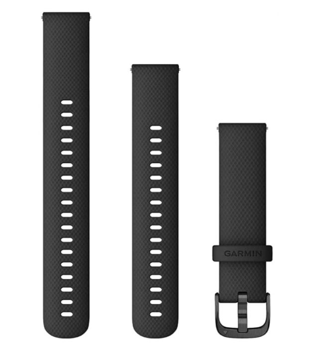Zamjenski remen GARMIN 18mm - Black (siva kopča) , 010-12932-01-0