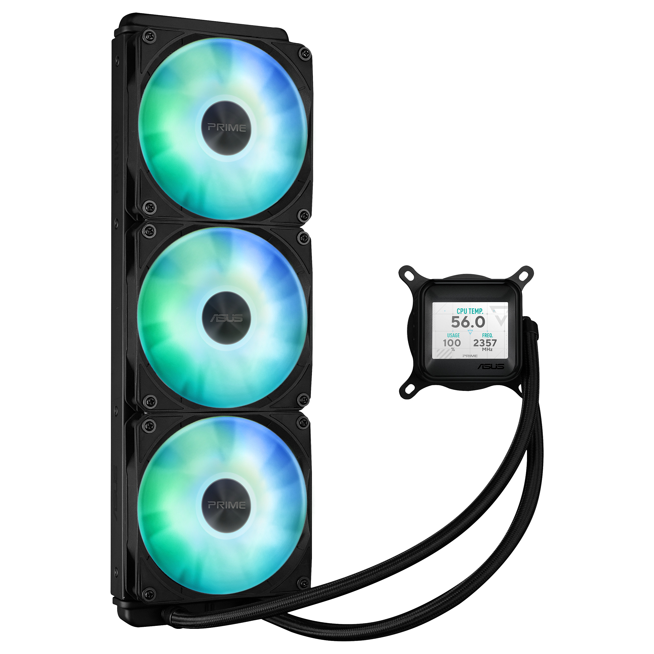 Hladnjak za procesor ASUS PRIME LC 360 ARGB LCD All-in-one liquid cooler 12 cm crna boja