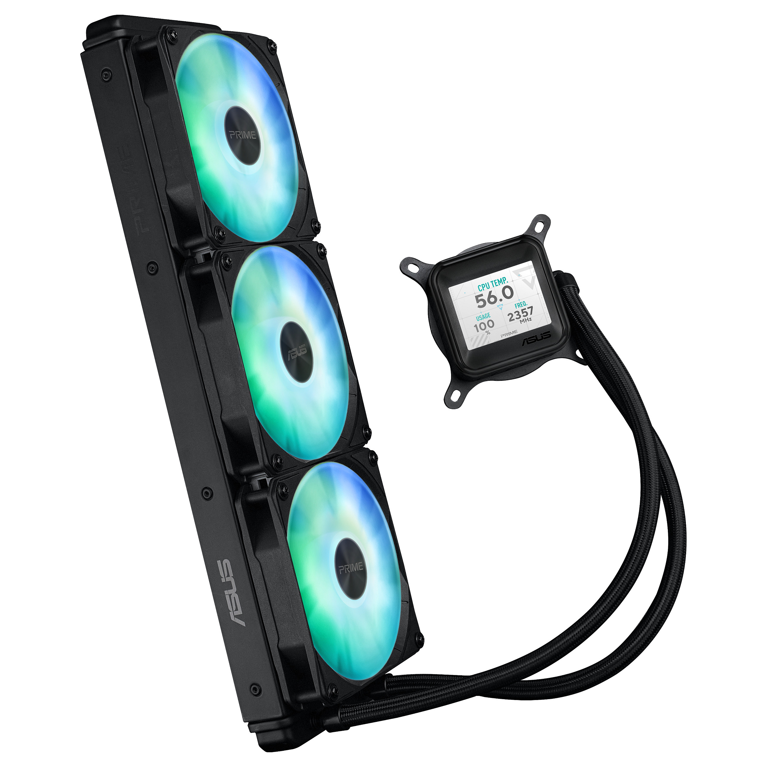 Hladnjak za procesor ASUS PRIME LC 360 ARGB LCD All-in-one liquid cooler 12 cm crna boja-4
