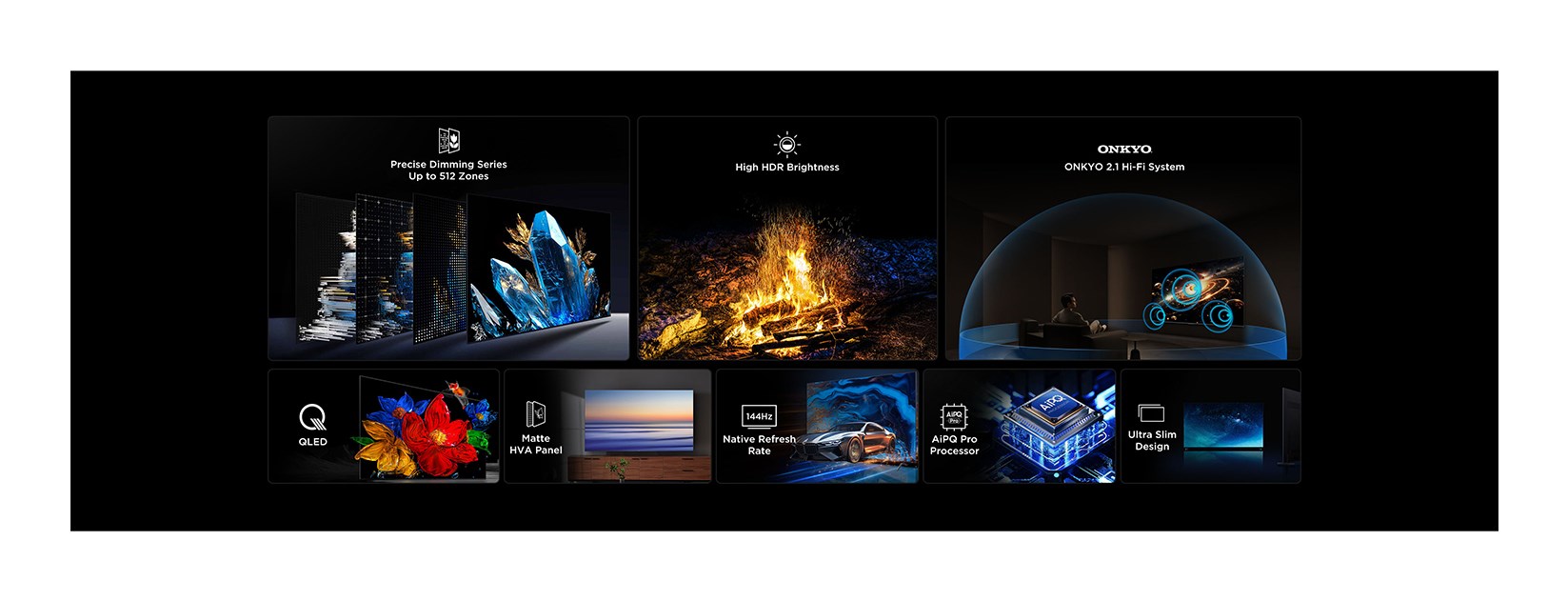 TV TCL 65C69K (65", QD-Mini LED, 4K UHD, 144Hz, Google TV)-6