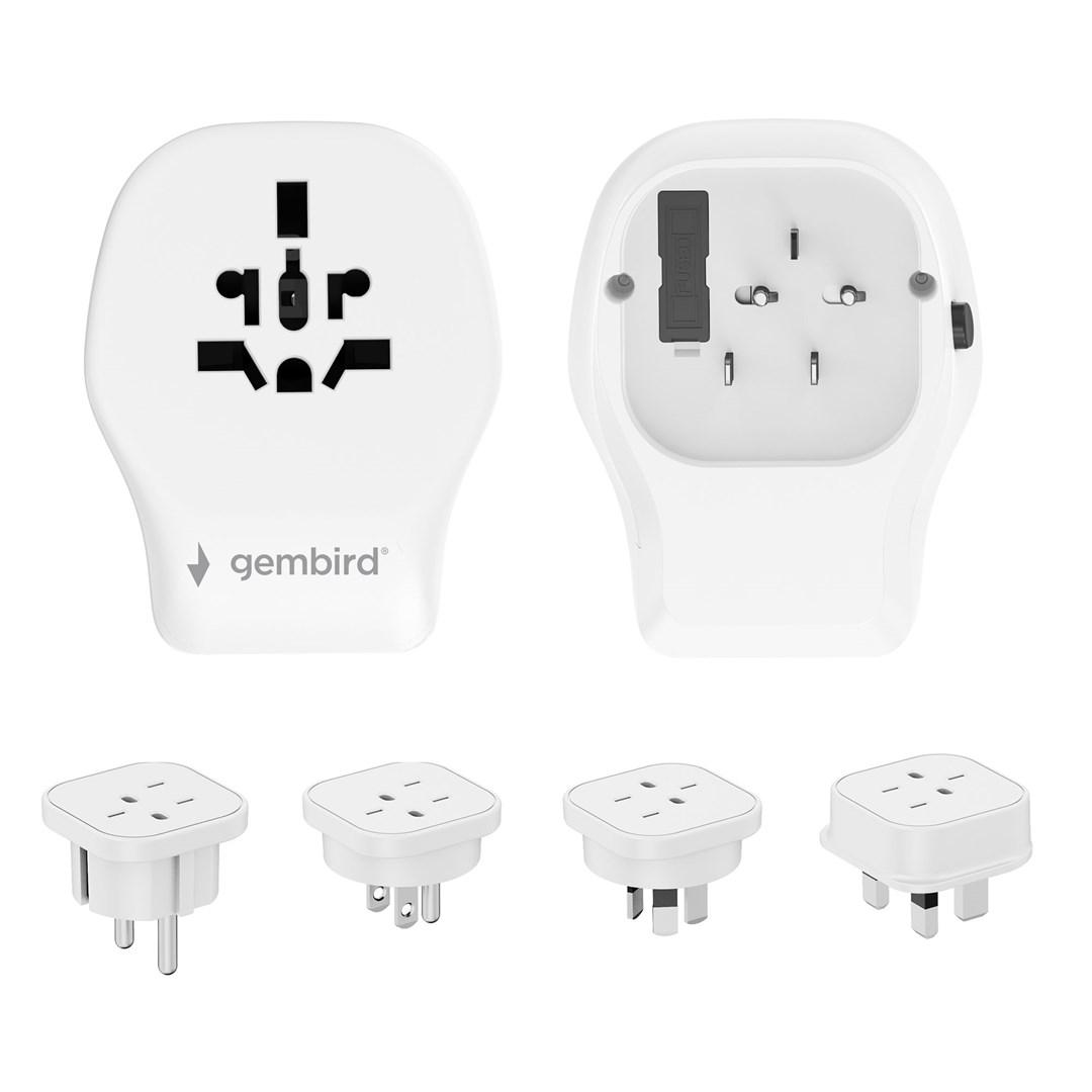 Adapter GEMBIRD TPA-1A2C20-02-W univerzalni putni 20 W bijeli-3