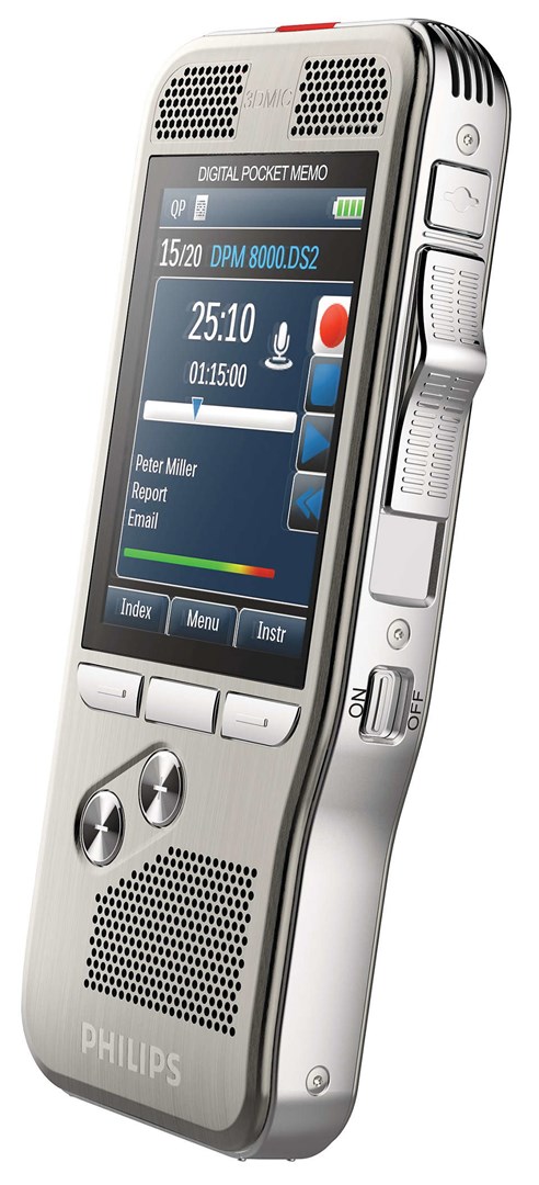 Digitalni diktafon PHILIPS Pocket Memo DPM8300 (3D Mic, 4GB, senzor pokreta, AES enkripcija)-3