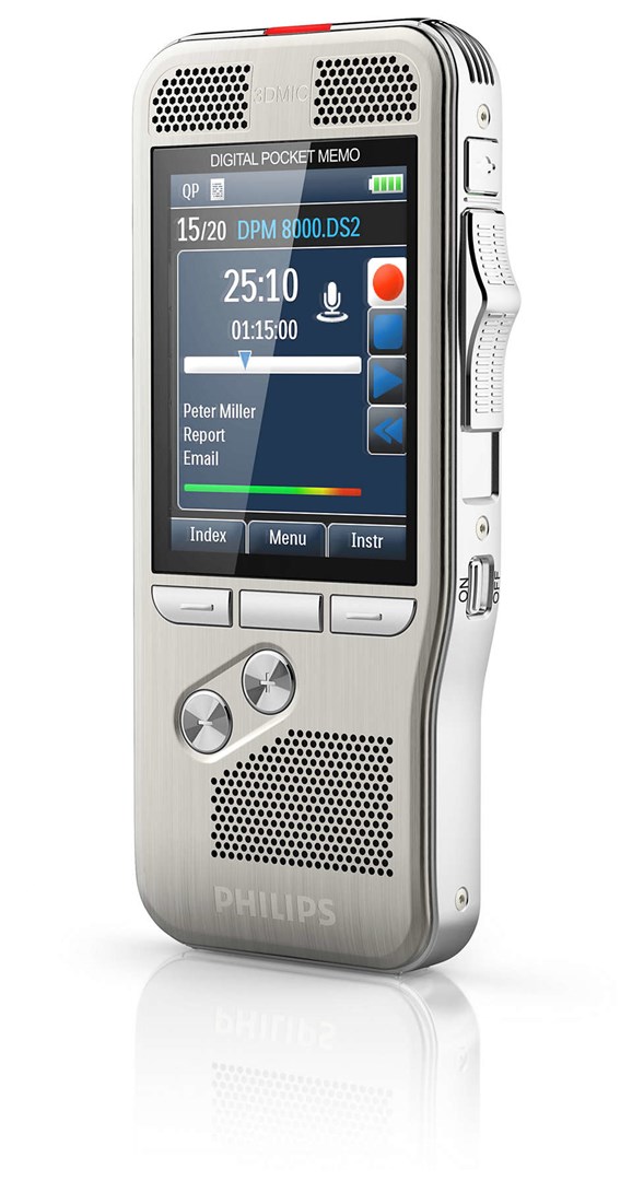 Digitalni diktafon PHILIPS Pocket Memo DPM8300 (3D Mic, 4GB, senzor pokreta, AES enkripcija)-1