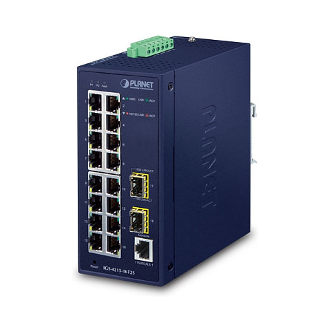 PLANET IGS-4215-16T2S Industrijski mrežni switch (16x GbE, 2x SFP, L2/L4 Managed, IP30)-0