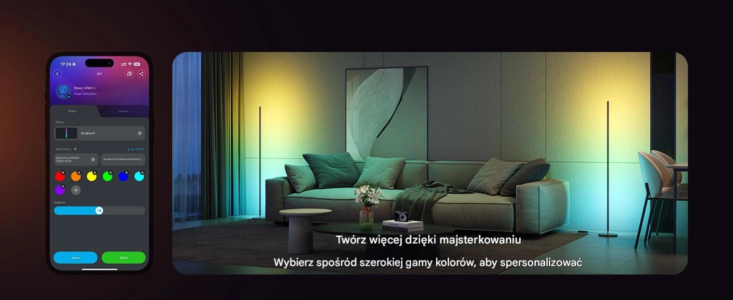Pametna podna lampa GOVEE Floor Lamp Lite H8076 (RGBICW, 1000 lm, Wi-Fi)-5