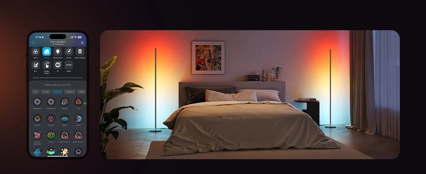 Pametna podna lampa GOVEE Floor Lamp Lite H8076 (RGBICW, 1000 lm, Wi-Fi)-6