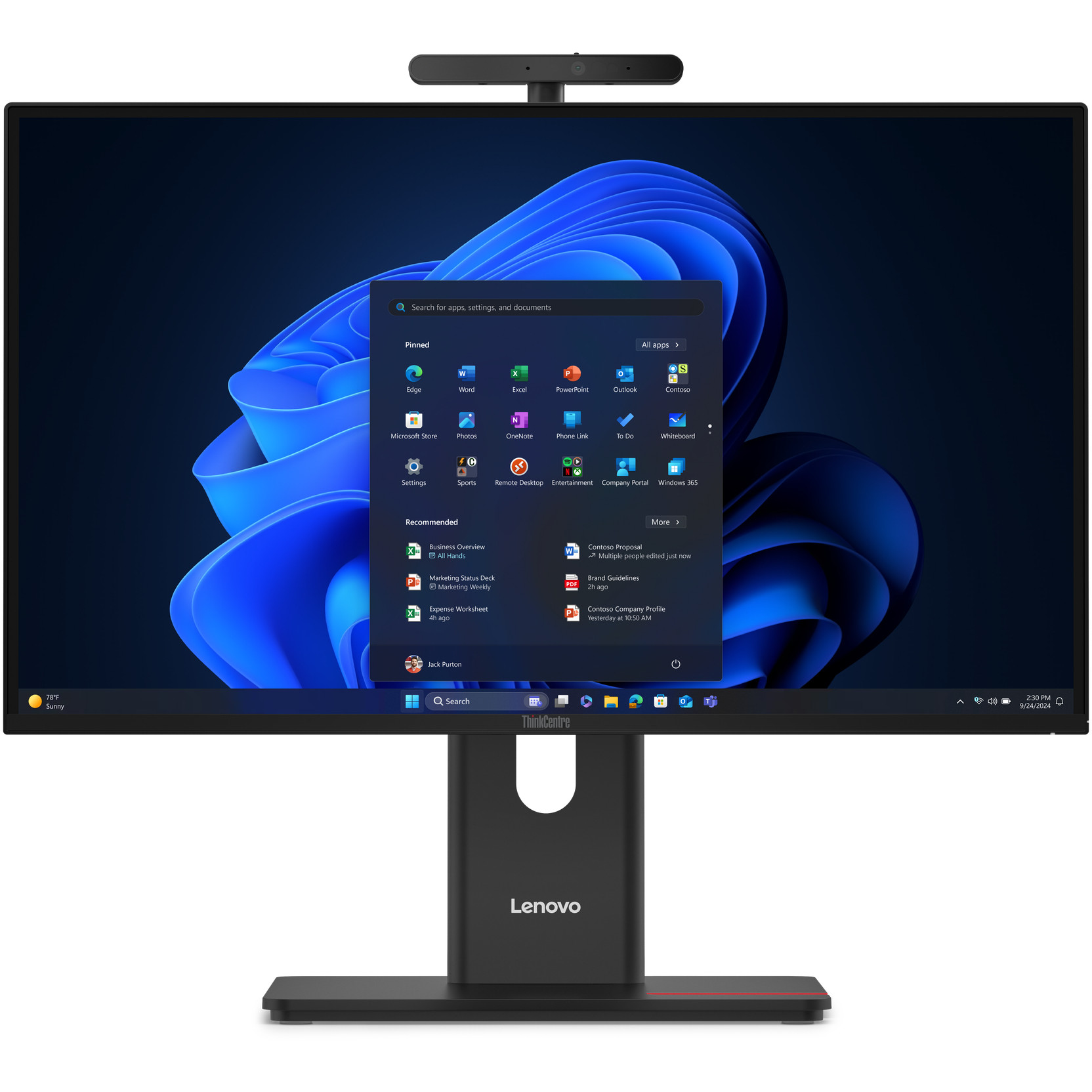 All-in-One PC LENOVO ThinkCentre M90a Gen 6 (23.8" 1920 x 1080, Intel Core Ultra 7 265, 32 GB RAM, 512 GB SSD, Windows 11 Pro, crna boja)