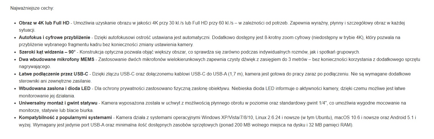 Web kamera AVTEK CAM4K (4K UHD, 120° FOV, AI Auto-Framing, 2 mikrofona)-2