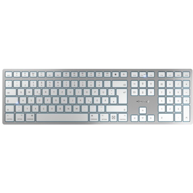 Tipkovnica CHERRY KW 9100 SLIM FOR MAC USB + Bluetooth QWERTZ njemačka srebrna – internacionalna non HR tipkovnica-0