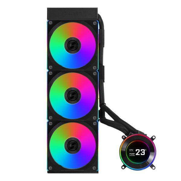 AIO vodeno hlađenje LIAN LI Galahad II LCD 360 (360mm, LCD zaslon, crno)-1