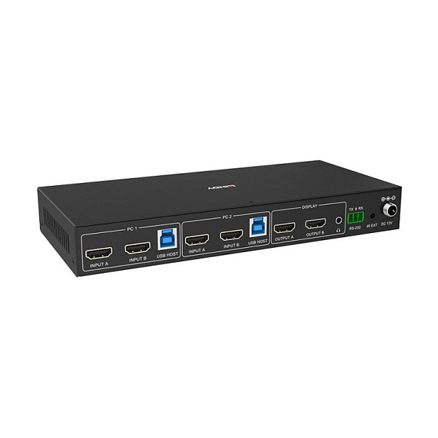KVM Switch LINDY 2 Port Dual Head (HDMI, 4K@60Hz, USB 3.0)-1