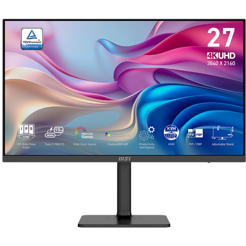 Monitor MSI MODERN MD272UPHGDE 68.6 cm (27") 3840 x 2160 pixels 4K Ultra HD crna boja-0