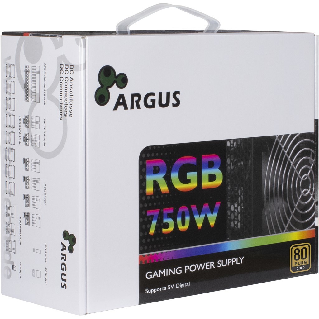 Napajanje INTER-TECH Argus RGB-750W CM II 20+4 pin ATX ATX Crno-2