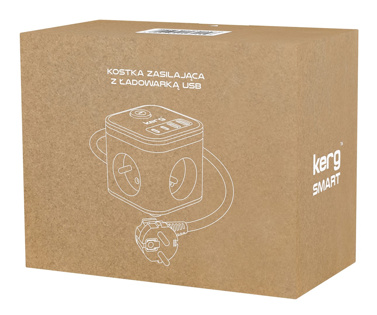 Produžni kabel KERG SMART – 3-SOCKET POWER STRIP + USB-A+USB-C punjač 1.5M 3×1.5MM2 H05VV-F 16A/250V-2