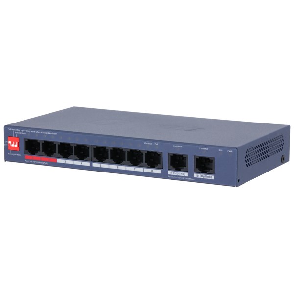 PoE Switch DAHUA CS4010-8ET2GT-110 (8-portni, 2x Gigabit uplink, 110W)