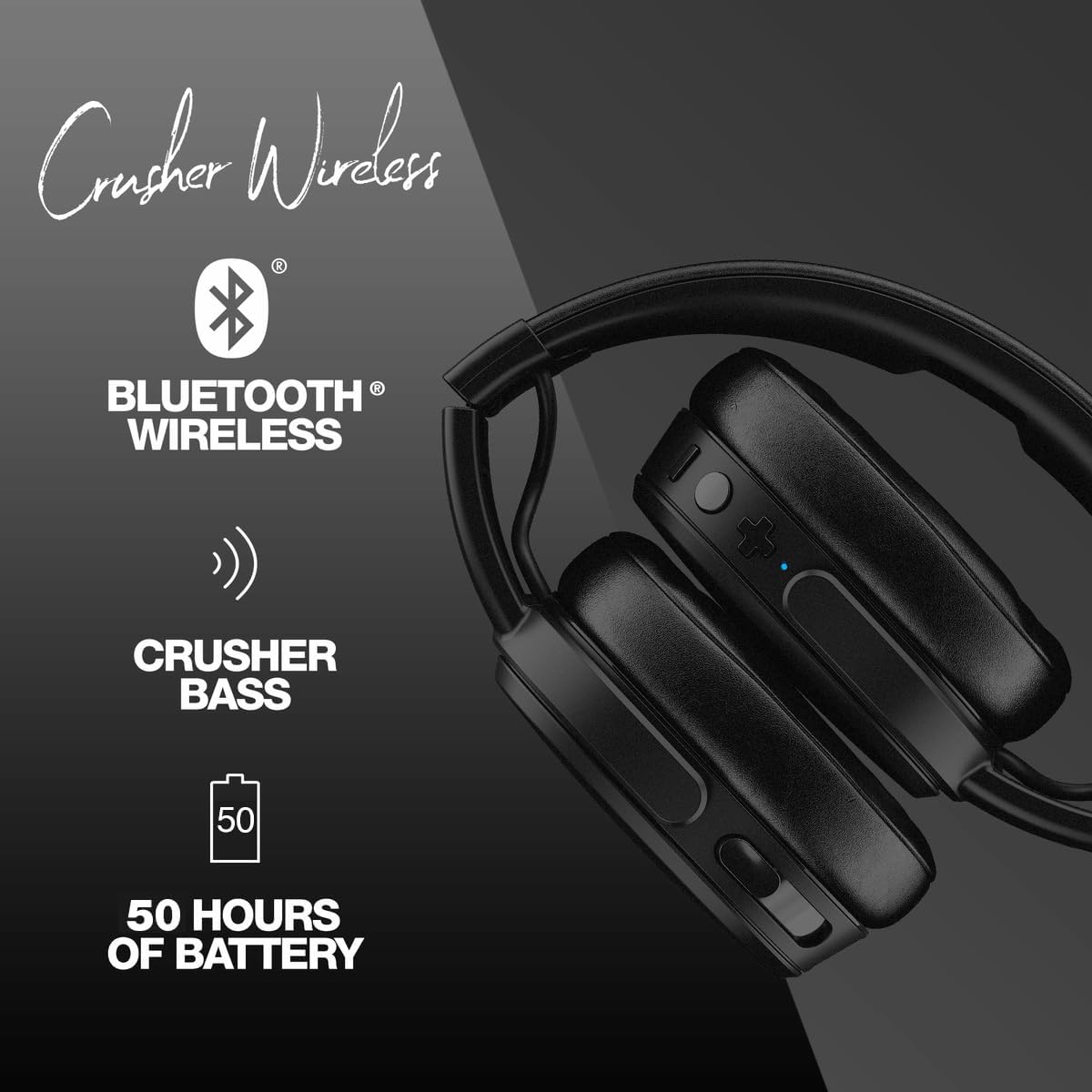 Slušalice SKULLCANDY Crusher, wireless, over-ear, crne, S6CRW-K591-4