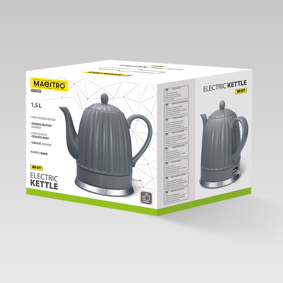 Kettle MAESTRO MR-077 1.5l 1500W siva-7