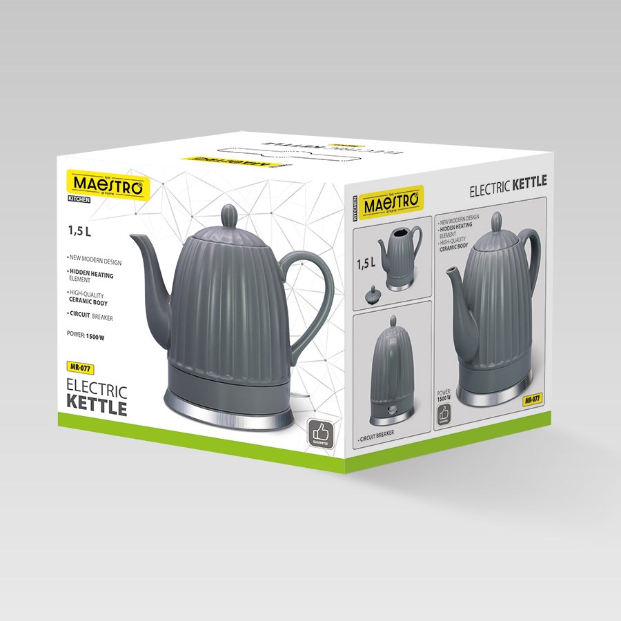 Kettle MAESTRO MR-077 1.5l 1500W siva-8