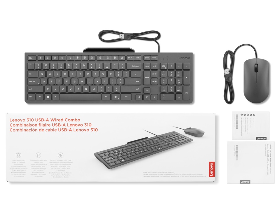 Tipkovnica i miš LENOVO 310 USB-A Wired Combo, US English (GX31R09775) – internacionalna non HR tipkovnica-3