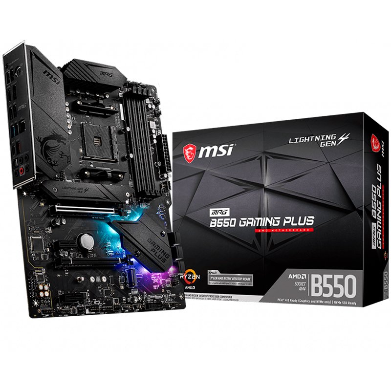 Main Board MSI MPG B550 GAMING PLUS (am4, 4xddr4, 1xpci-e x16, 2xpci-e x1, 2xm.2, 6xsata3, hdmi, dp, atx)-0